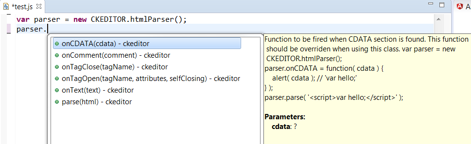 CKEditor Completion On Parser